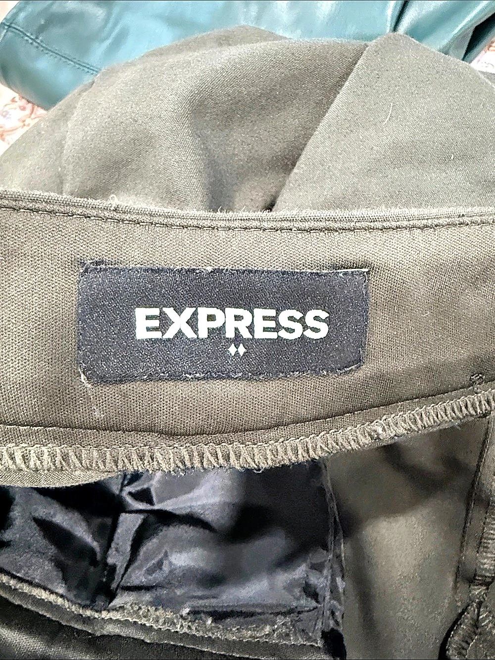 Express Ankle High Rise Pants High Rise Ankle Pants Green Size 0 Like New - Picture 7 of 8